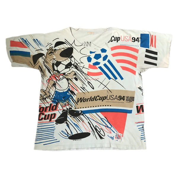 Vintage 1994 World Cup Striker Magic Johnson T's All Over Print T-Shirt (XL)