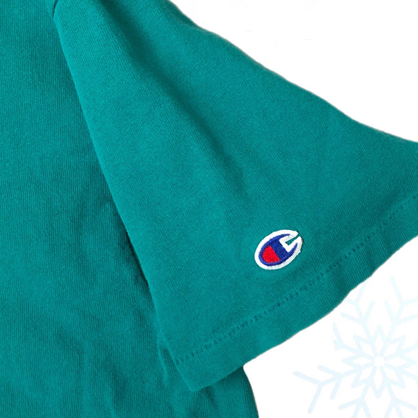 Vintage Champion Teal Blank T-Shirt (L)