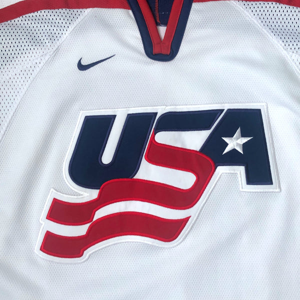 Vintage USA Hockey Brett Hull 2002 Winter Olympics Salt Lake City Nike Jersey (L)