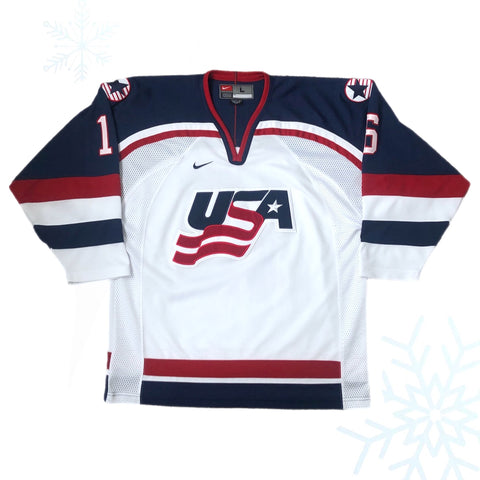 Vintage USA Hockey Brett Hull 2002 Winter Olympics Salt Lake City Nike Jersey (L)