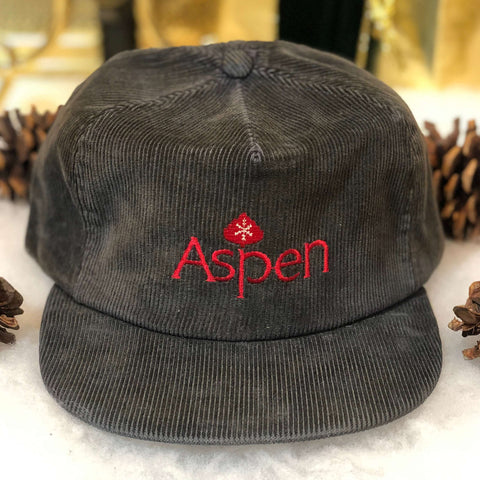 Vintage Aspen Colorado Corduroy Strapback Hat