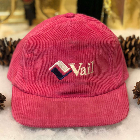 Vintage Vail Colorado Corduroy Velcro Strapback Hat