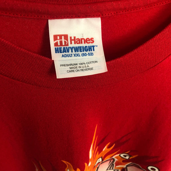 Vintage Deadstock NWOT NBA Chicago Bulls Flames Hanes T-Shirt (XXL)