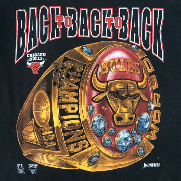 Vintage NBA Chicago Bulls Back to Back to Back Champions Ring T-Shirt (XL)