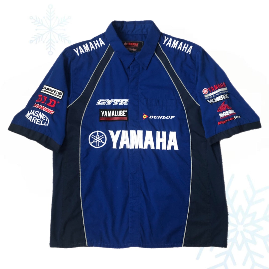 Vintage NASCAR Yamaha Racing Jeff Hamilton Design Pit Crew Shirt (L)