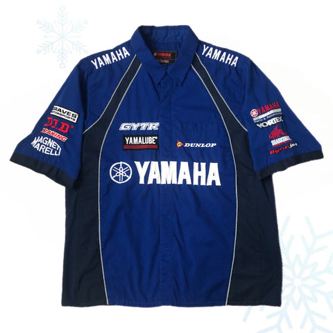 Vintage NASCAR Yamaha Racing Jeff Hamilton Design Pit Crew Shirt (L)