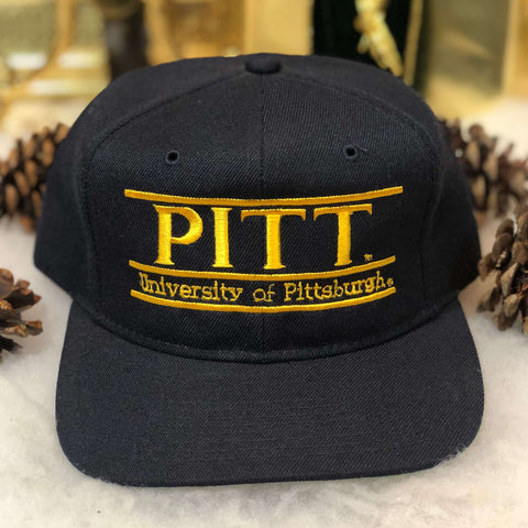 Vintage NCAA Pittsburgh Panthers The Game Split Bar Wool Snapback Hat *BROKEN SNAPS*