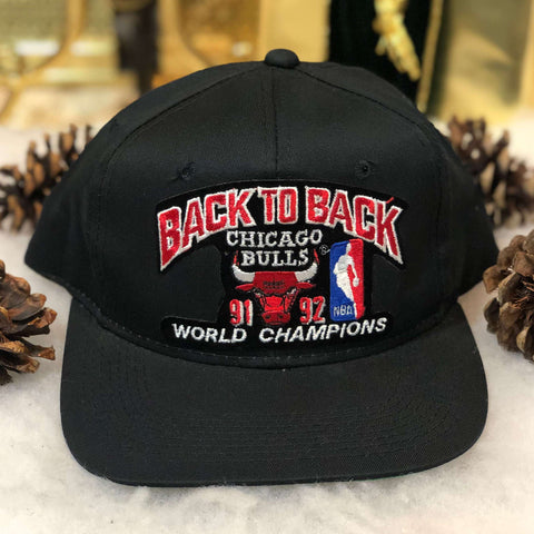 Vintage Deadstock NWT NBA Chicago Bulls 1991-92 Back to Back World Champions Sports Specialties Twill Snapback Hat