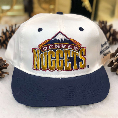 Vintage NBA Denver Nuggets Rocky Mountain News Promo AJD Twill Snapback Hat