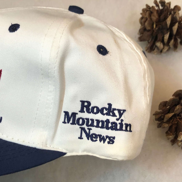 Vintage NBA Denver Nuggets Rocky Mountain News Promo AJD Twill Snapback Hat