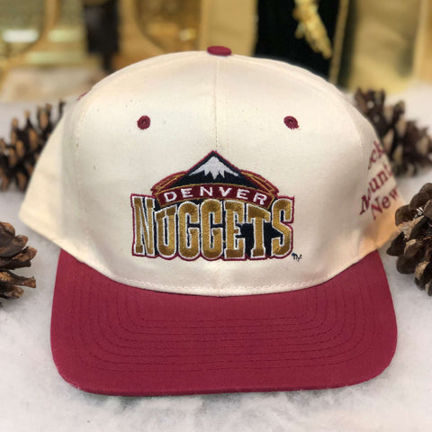 Vintage Deadstock NWOT NBA Denver Nuggets Rocky Mountain News Promo Twill Snapback Hat