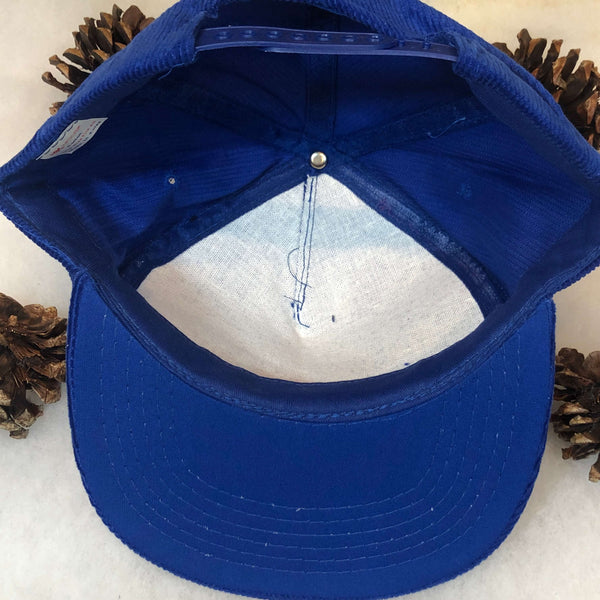 Vintage Deadstock NWOT Royal Blue Blank Corduroy Yupoong Snapback Hat