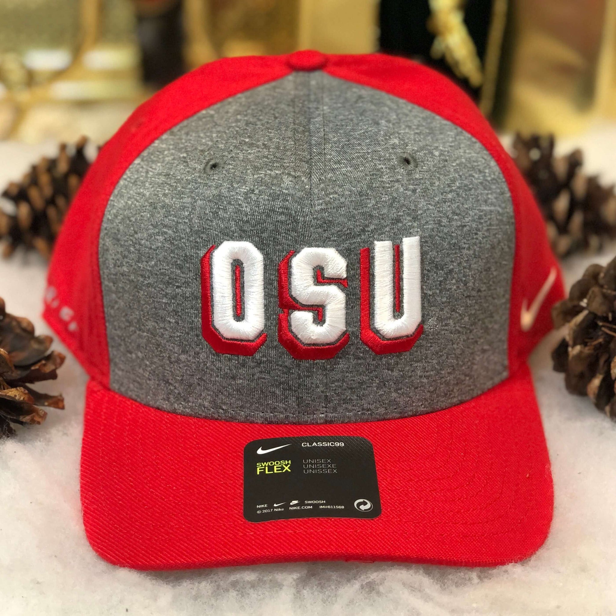 Deadstock NWT NCAA Ohio State Buckeyes Nike Dri-Fit Swoosh Flex Stretch Fit Hat