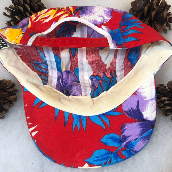 Vintage Wendy's Floral All Over Print Employee Snapback Hat