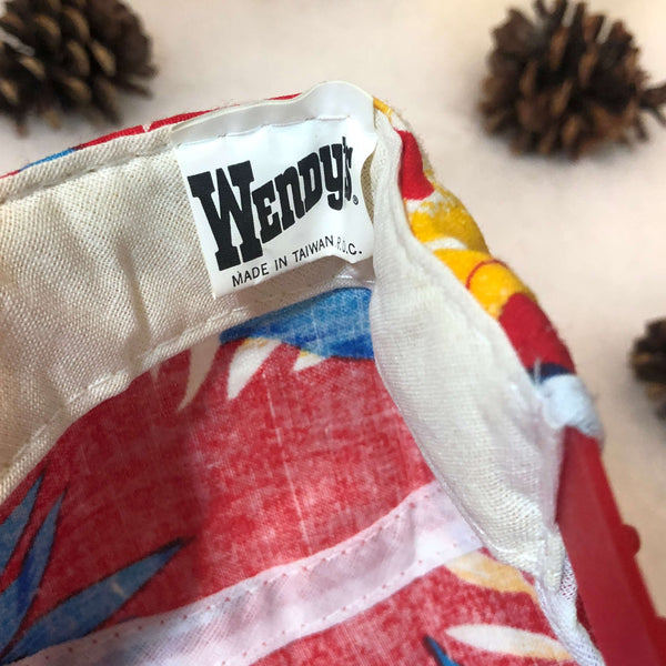 Vintage Wendy's Floral All Over Print Employee Snapback Hat