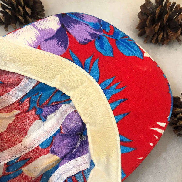 Vintage Wendy's Floral All Over Print Employee Snapback Hat