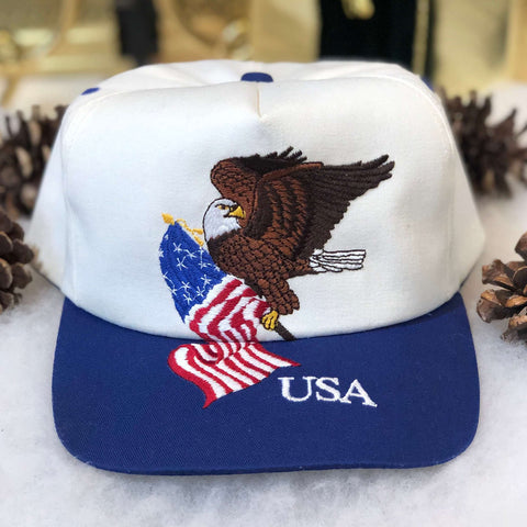 Vintage USA United States of America Bald Eagle Kelly Tires Twill Snapback Hat