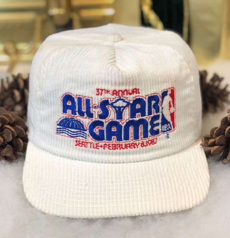 Vintage 1987 NBA All-Star Game Seattle Sports Specialties Corduroy Strapback Hat