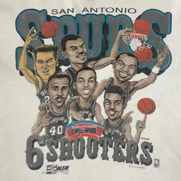 Vintage NBA San Antonio Spurs "6 Shooters" Salem Sportswear Caricature T-Shirt (M)