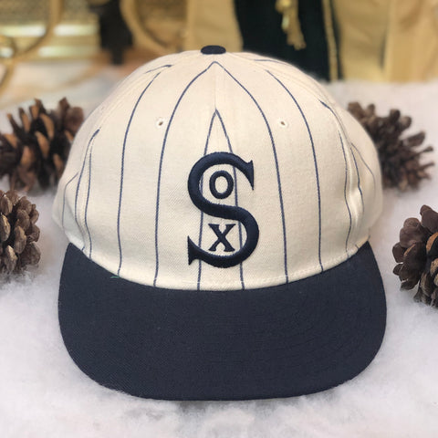 Vintage MLB Chicago White Sox New Era Pinstripe Wool Fitted Hat 7 1/4