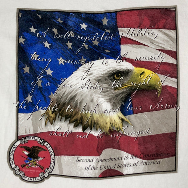 Vintage Second Amendment of the Constitution of the United States of America Bald Eagle T-Shirt (XL)