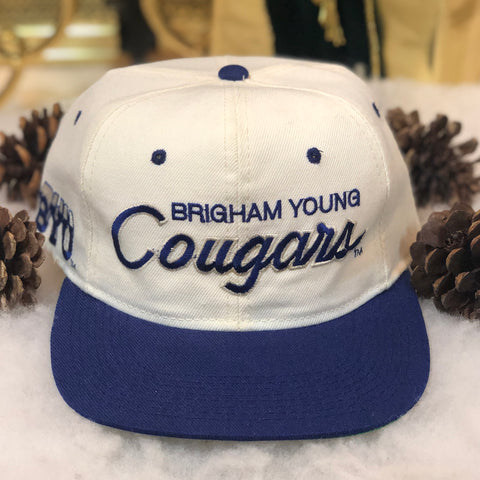 Vintage NCAA BYU Brigham Young Cougars Sports Specialties Script Wool Snapback Hat