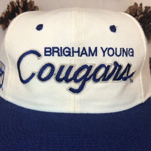 Vintage NCAA BYU Brigham Young Cougars Sports Specialties Script Wool Snapback Hat
