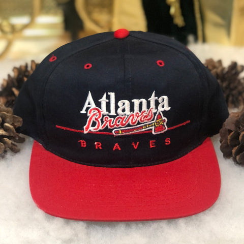 Vintage MLB Atlanta Braves Twins Enterprise Bar Line Twill Snapback Hat