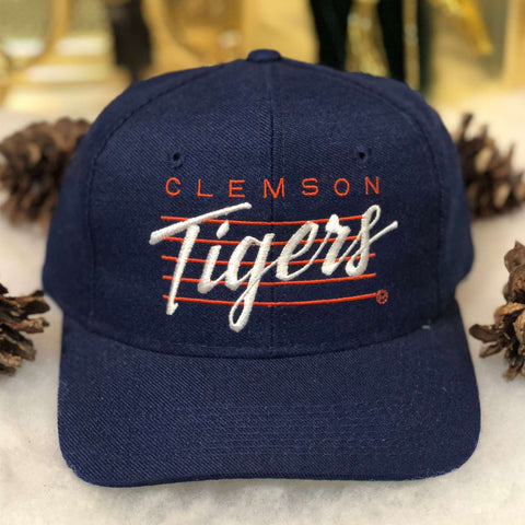 Vintage NCAA Clemson Tigers YoungAn Bar Script Wool Snapback Hat
