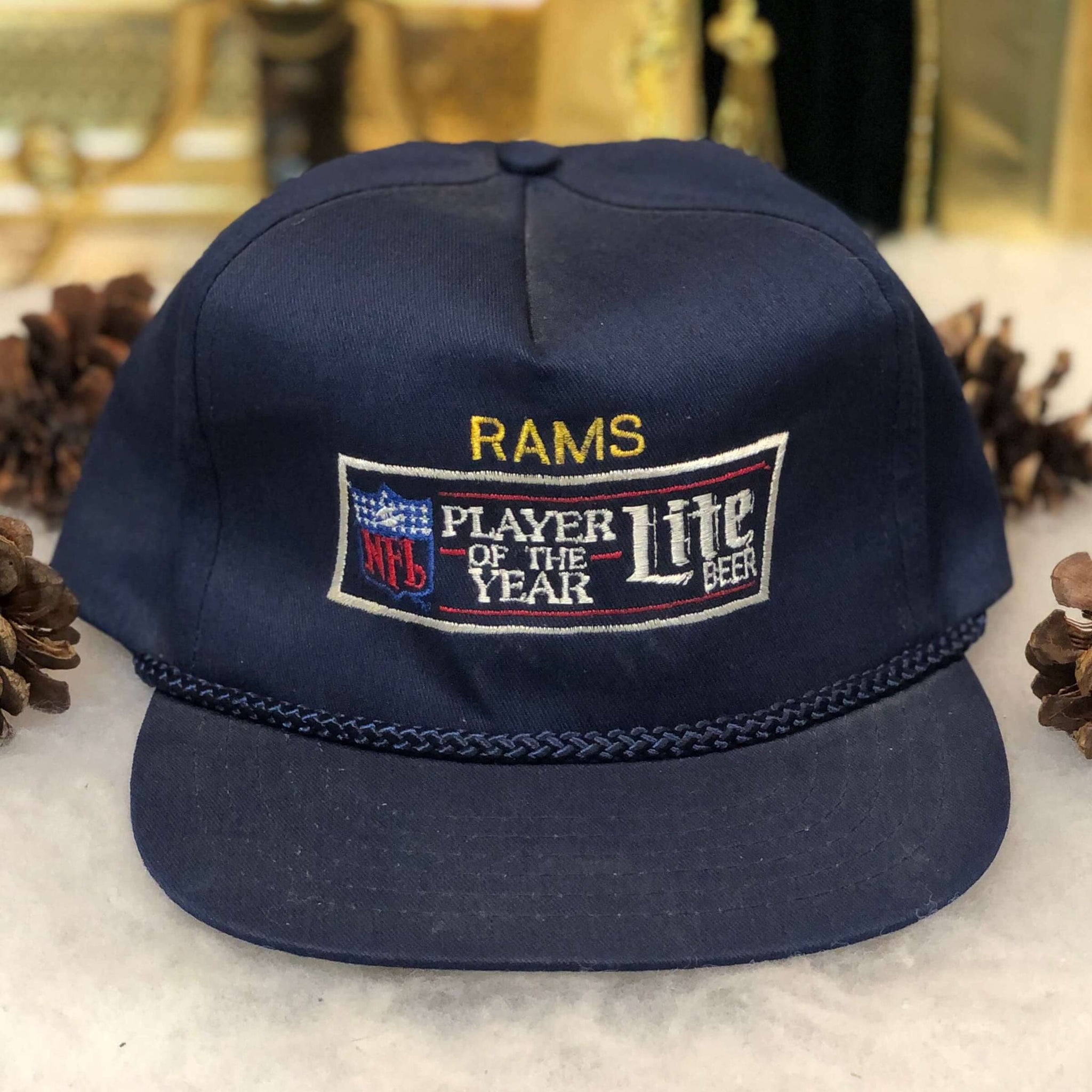 Vintage NFL Los Angeles Rams Player of the Year Lite Beer Twill Strapback Hat