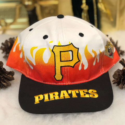 Vintage MLB Pittsburgh Pirates On Fire Annco Twill Snapback Hat
