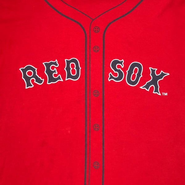 Vintage MLB Boston Red Sox Pedro Martinez Sports Authority Promo Jersey T-Shirt (XL)