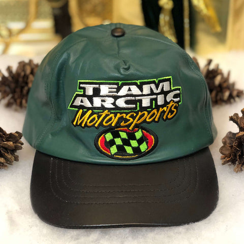 Vintage Team Arctic Cat Motorsports Racing Leather Strapback Hat