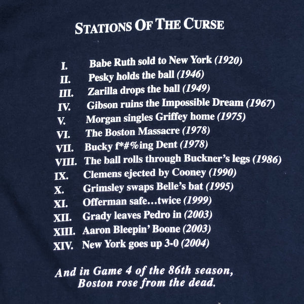 Vintage 2004 MLB Boston Red Sox Resurrection Stations of the Curse T-Shirt (M)