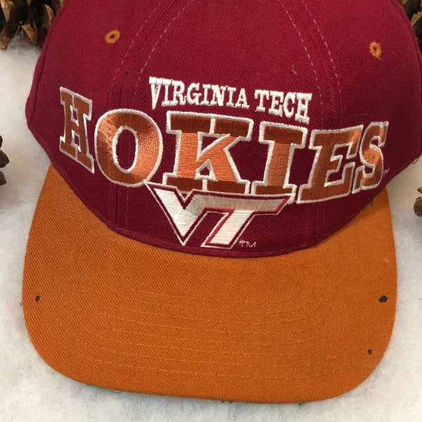 Vintage NCAA Virginia Tech Hokies Starter Tri-Power Arch Logo Wool Snapback Hat