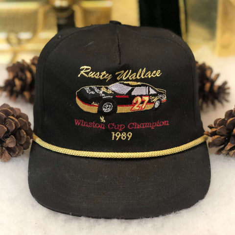 Vintage 1989 NASCAR Rusty Wallace Winston Cup Champion Twill Snapback Hat