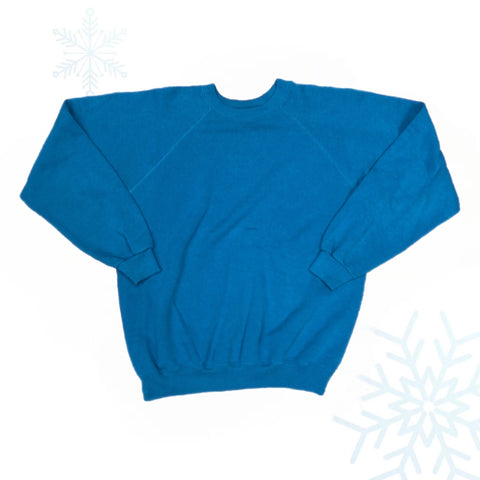 Vintage Hanes Baby Blue Blank Crewneck Sweatshirt (M)