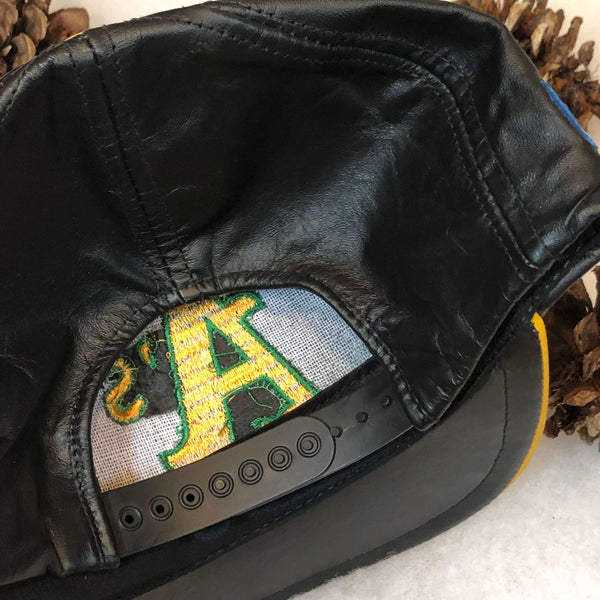 Vintage MLB Oakland Athletics Leather Bootleg Snapback Hat