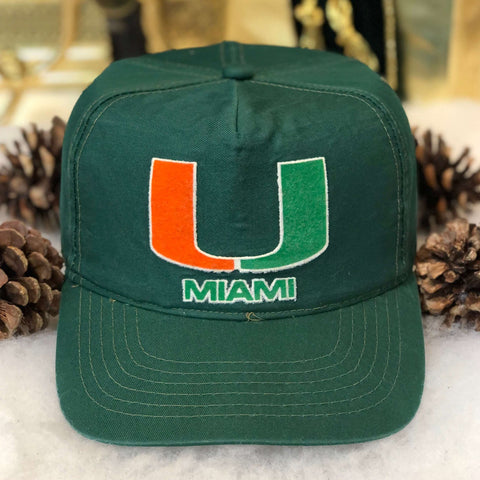 Vintage NCAA Miami Hurricanes Twill Snapback Hat