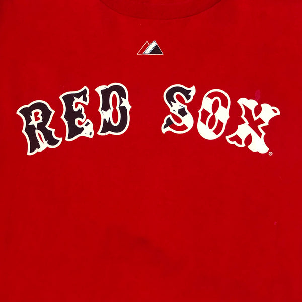 2010 MLB Boston Red Sox Dustin Pedroia USA Flag July 4th Stars & Stripes Jersey T-Shirt (L)