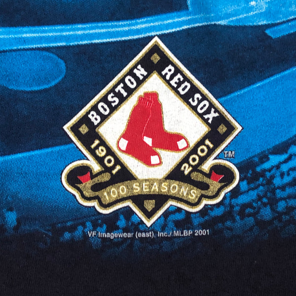 Vintage 2001 MLB Boston Red Sox 100 Seasons T-Shirt (L)