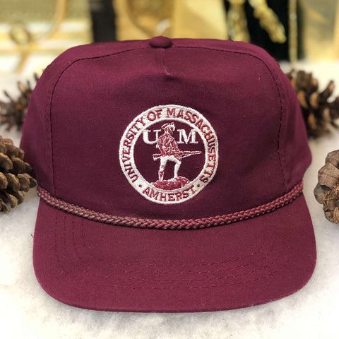 Vintage NCAA UMass Minutemen Massachusetts Yupoong Twill Snapback Hat