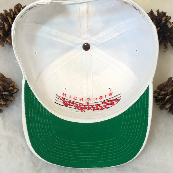 Vintage NCAA Wisconsin Badgers SofBill Bar Script Twill Snapback Hat