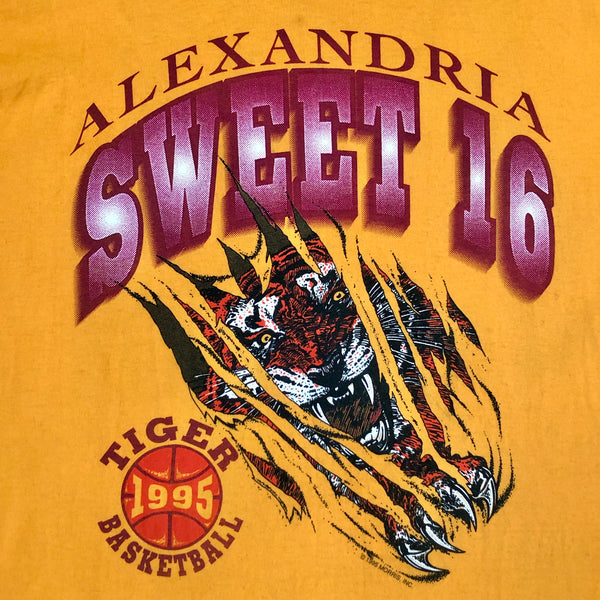 Vintage Alexandria Tigers 1995 Sweet Sixteen Indiana High School Basketball T-Shirt (XL)