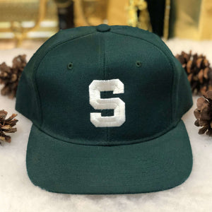 Vintage NCAA Michigan State Spartans New Era Wool Snapback Hat *BROKEN SNAPS*