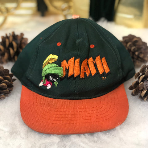 Vintage NCAA Miami Hurricanes Marvin the Martian Looney Tunes "That's All Folks" *YOUTH* Twill Snapback Hat