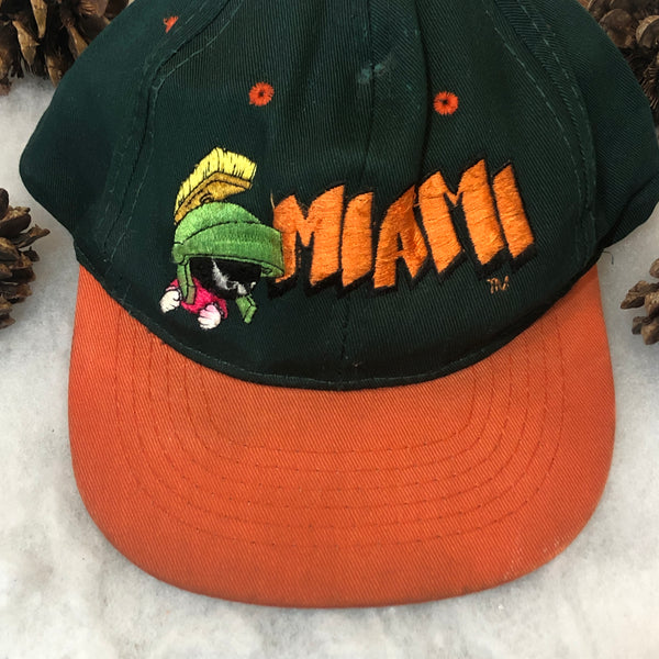 Vintage NCAA Miami Hurricanes Marvin the Martian Looney Tunes "That's All Folks" *YOUTH* Twill Snapback Hat