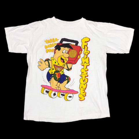Vintage The Flintstones "Yabba-Dabba-Doo!" Bootleg T-Shirt (L)