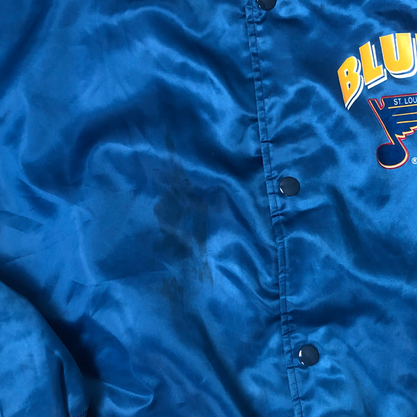 Vintage NHL St. Louis Blues Locker Line Satin Bomber Jacket (XL)