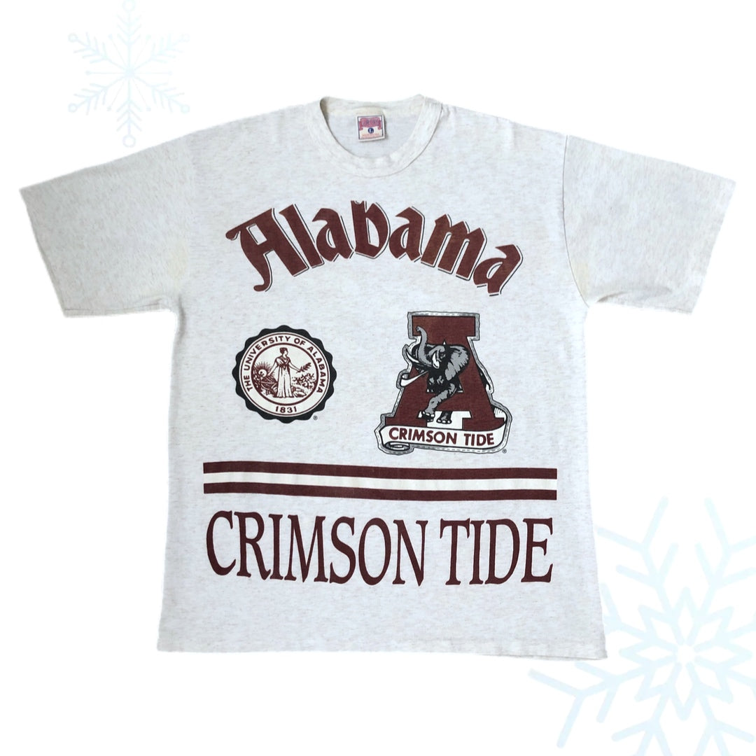 Vintage NCAA Alabama Crimson Tide Football All Over Print T-Shirt (L)